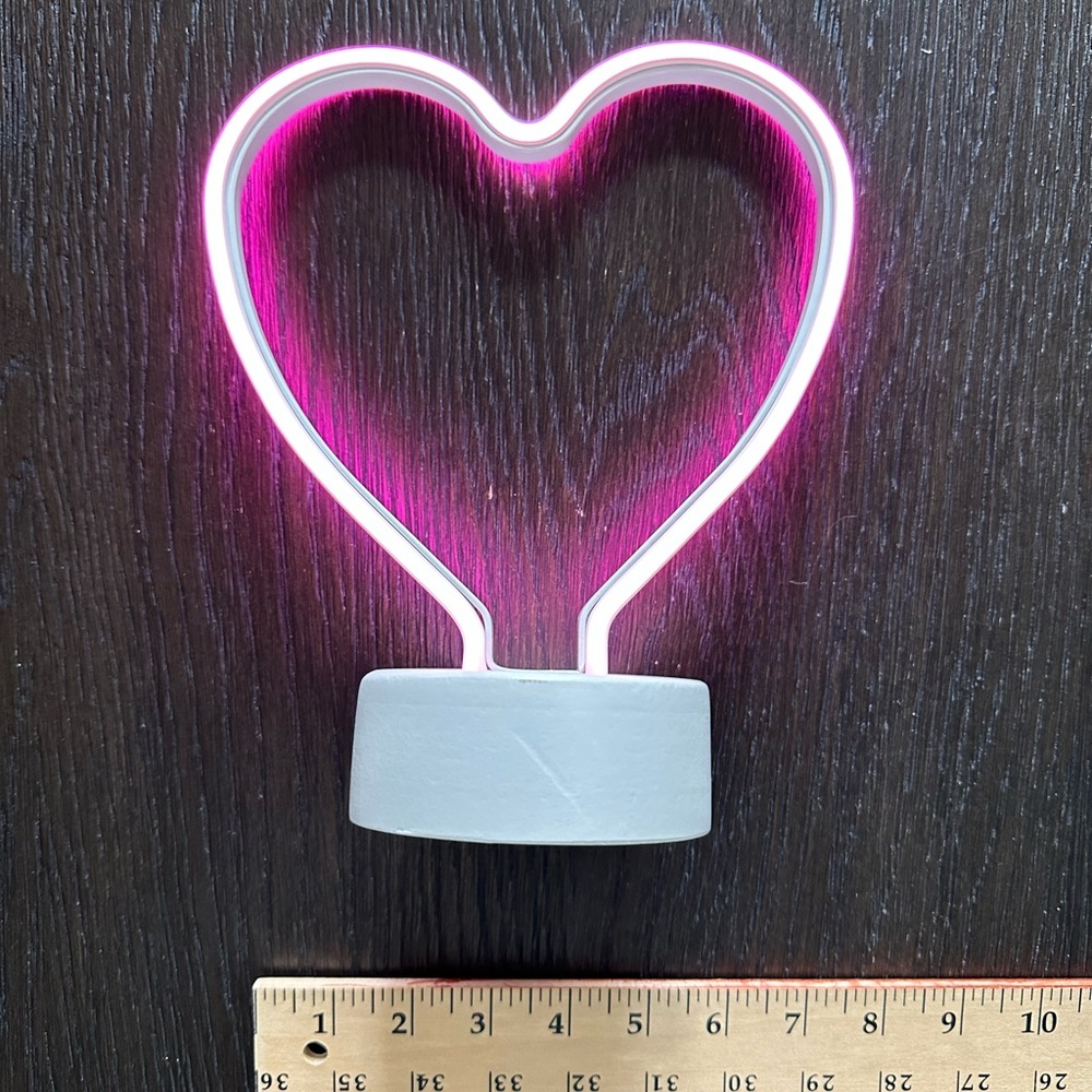 Pink Heart Neon Light